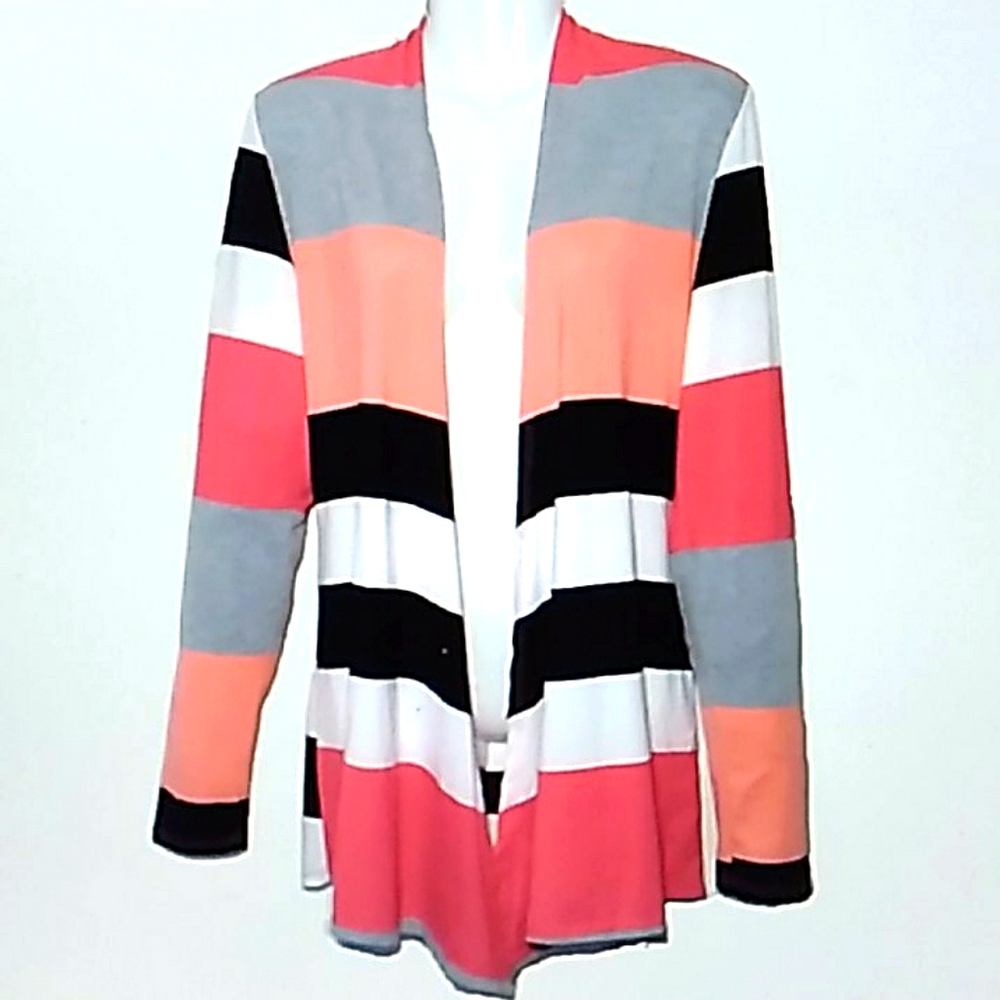 Chris & Carol Striped Color Block Cardigan - Sz Small